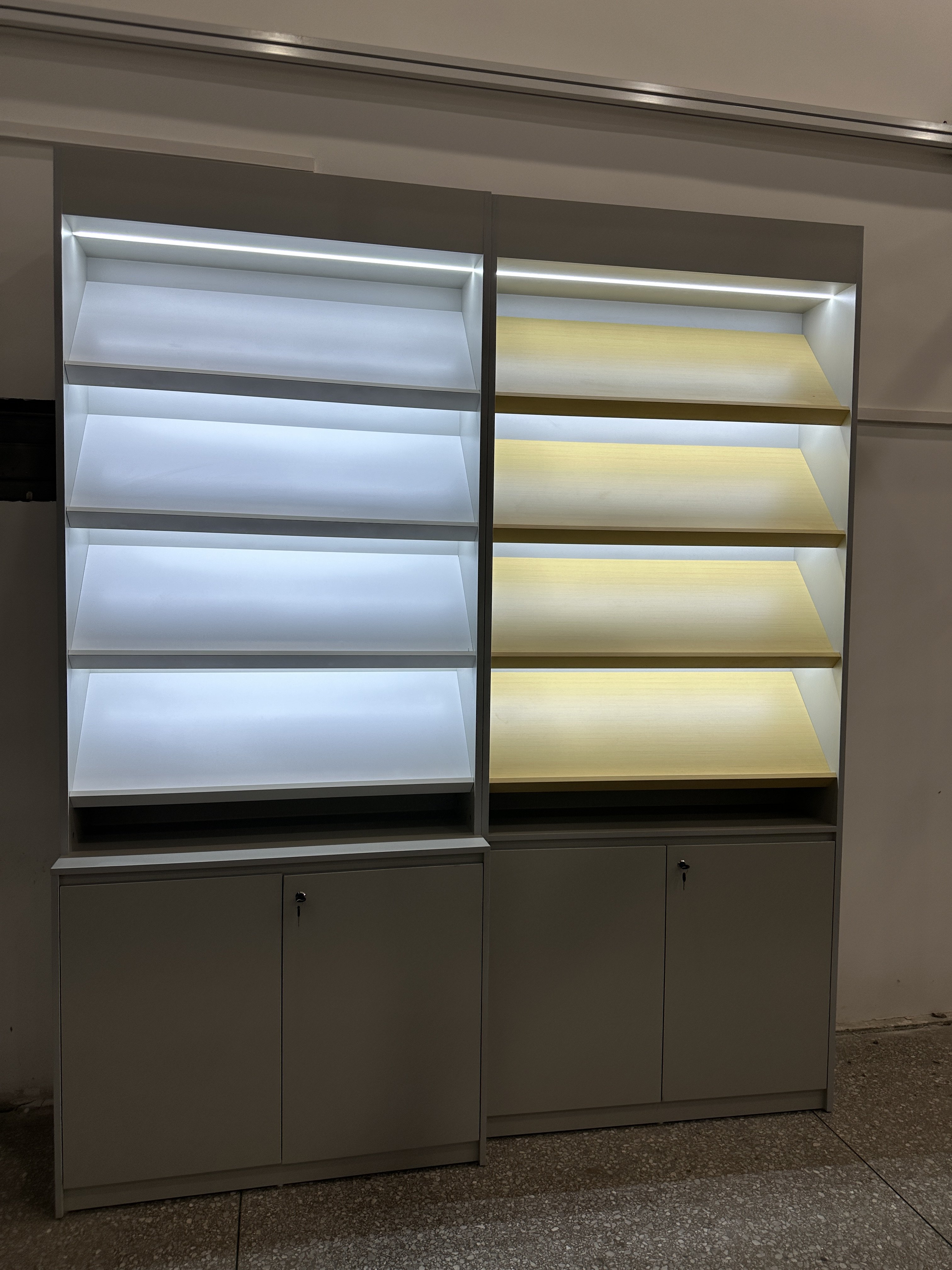 新款二手机陈列高柜靠墙储物柜免漆展示柜台小胡搞机商场配件柜