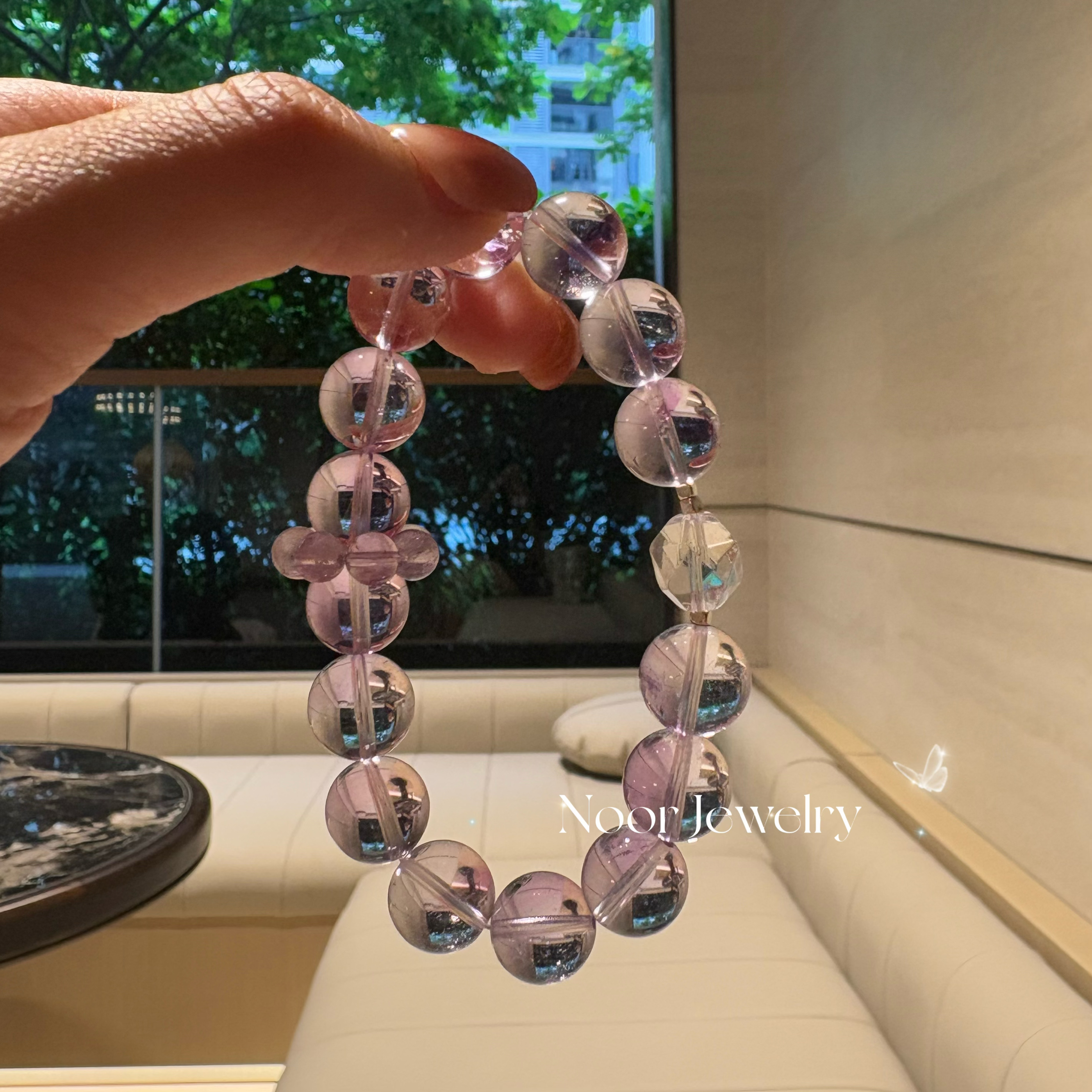 [智慧生花]天然水晶天空之境玻利维亚浓郁紫全净体刻面白水晶转运