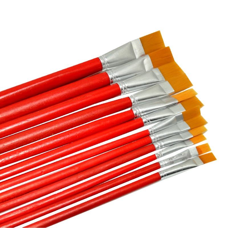 长杆水粉尼龙毛平头油画笔单支儿童绘画工业补油漆刷子排笔毛笔,文具电教/文化用品/商务用品,水粉/水彩/油画专用笔,淘宝优惠券,粉丝福利购,淘宝优惠卷