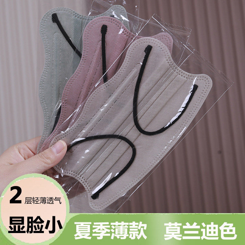 莫兰迪色薄款口罩女士透