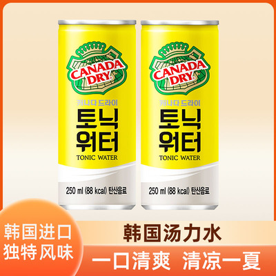 韩国进口CANADA DRY薄荷味碳酸饮料250ml罐装汤力水餐后解腻饮品