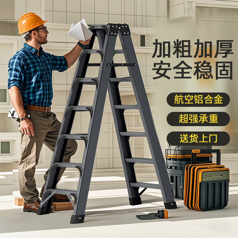 免安装折叠铝合金加厚加粗人字梯