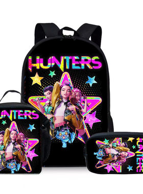 新品Huntrix Kpop印花周边背包猎魔女团中小学生书包16寸背包