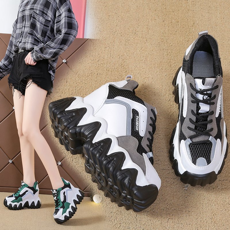 10cm内增高老爹鞋女生穿的秋冬季厚底小个子高跟休闲运动鞋不累脚