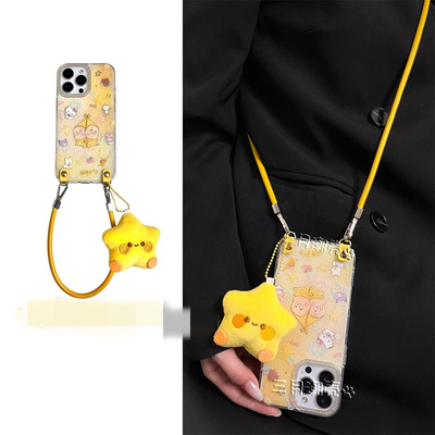 适用oppoA58a57手机壳A1a2A3A5星星人a93a95a96a97挂件A32a35A36新A72a92s手绳可背斜挎r15r17高级R11r9t外壳