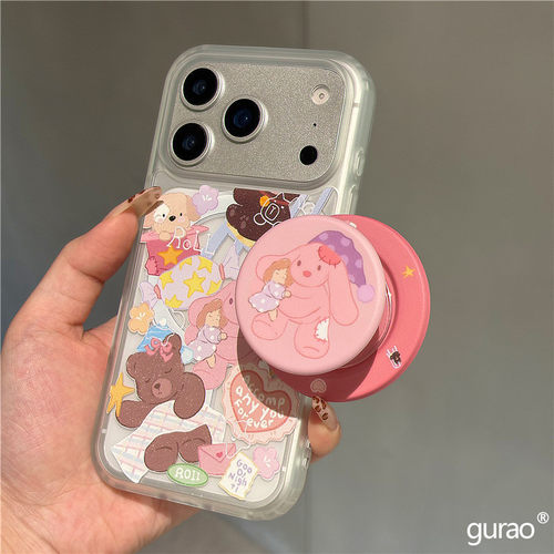 适用三星s25s24s23s22s21U手机壳note10+玩偶甜品兔s20fe磁吸支架s8s9网红超火s10磨砂A53a72A55a42A71保护套