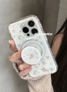 适用vivoy200/y78y35y36y37手机壳y52s音符腊肠狗y53s磁吸支架y55t时尚y73s网红y76s超火y85y93y70s女z6z5新