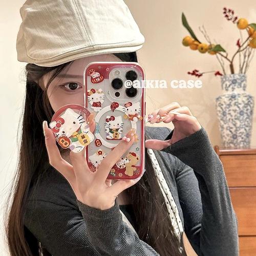 适用小米17/15手机壳turbo4红米note14/13/12暴富招财KTcivi5pro/4/3/2旋转磁吸支架11T/10/9/8高级max/mix壳