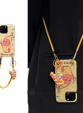 适用三星s25s24s23s22s21U手机壳note10+星星人s20fe挂件s8s9手绳可背斜挎s10可爱时尚A53a72A55新a42A71外壳