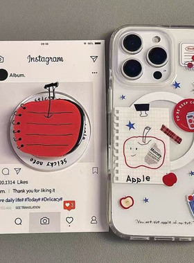 适用三星s25s24s23s22s21U手机壳note10+磁吸支架s20fe苹果记事本s8s9网红超火s10卡通可爱A53a72A55新a42A71