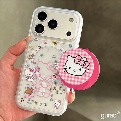 适用一加ace5手机壳oneplus13/12粉线条kt猫1+Ace3磁吸支架2v磨砂肤感11R小众高级10T可爱9R时尚8/7pro清新6p