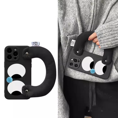 搞怪大眼睛适用realme11真我gtneo6se手机壳iqooz9卡通可爱iqooneo8/7手提腕带v50v25v13充棉iqoo12新GT5Q3x7