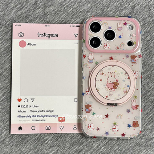 适用魅族22/21手机壳meizu20熊兔18x折叠360旋转支架17pro小众高级16th网红超火note卡通可爱少女classic时尚