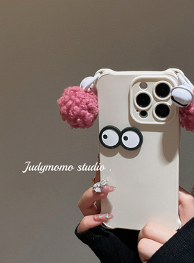 铃铛毛球华为Pura70手机壳mate60畅享70四角挂绳孔nova12/11/10/9/8/7超火卡通可爱p50p40p30秋冬新款pro小众