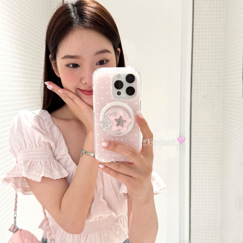 适用realme15/13/12/11/10s真我neo8/7/6手机壳GT8/5闪粉星星v11v23v25镜面磁吸支架q2Q3Q5高级v30v60时尚x7图片