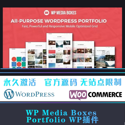 WP Media Boxes Portfolio 自定义组合设计网格插件 WP插件