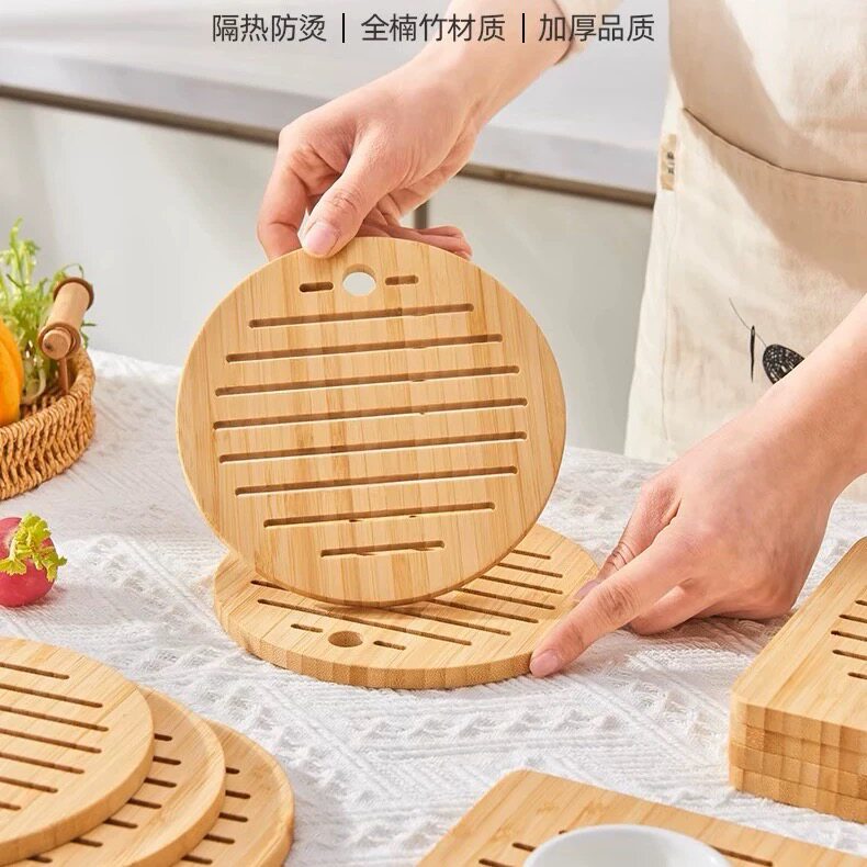 厨房家用竹制创意耐摔防烫砂锅垫楠竹防水防滑隔热垫盘垫碗垫杯垫
