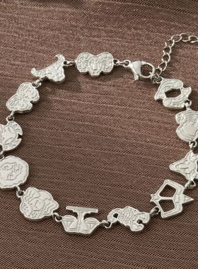 法式动物手链女蛇链不锈钢小众欧洲跨境个性钛钢百搭