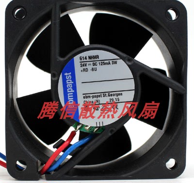 614NHHR原装ebmpapst 6025 24V 3W变频器散热风扇