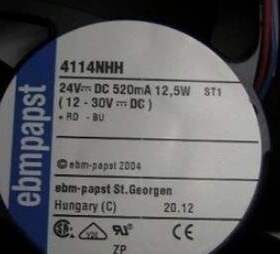 4114NHH 原装正品德国ebmpapst 24V 12.5W 120*120*38 耐高温风扇