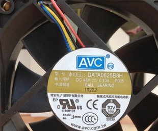 台湾AVC DATA0825B8S 8025 48v 0.1A 8厘米 大风量双滚珠风扇