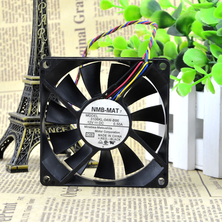 NMB-MAT 3106KL-04W-B86 12V 0.50A 8015 8cm 4线PWM 机箱 风扇