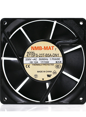 原装NMB 4715FS-23T-B5A-DN1 230V 0.16A/0.12A交流机柜风扇12038
