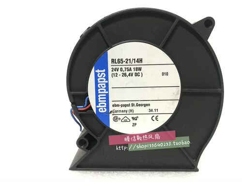 德国ebmpapst RL65-21/14H 24V 0.75A 18W 进口风扇9CM鼓风机
