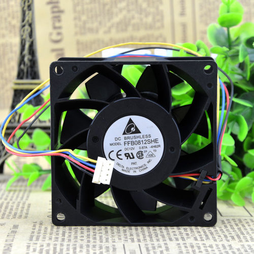 台达DELTA 8038 8厘米12V0.87A双滚珠 四线PWM温控风扇FFB0812SHE