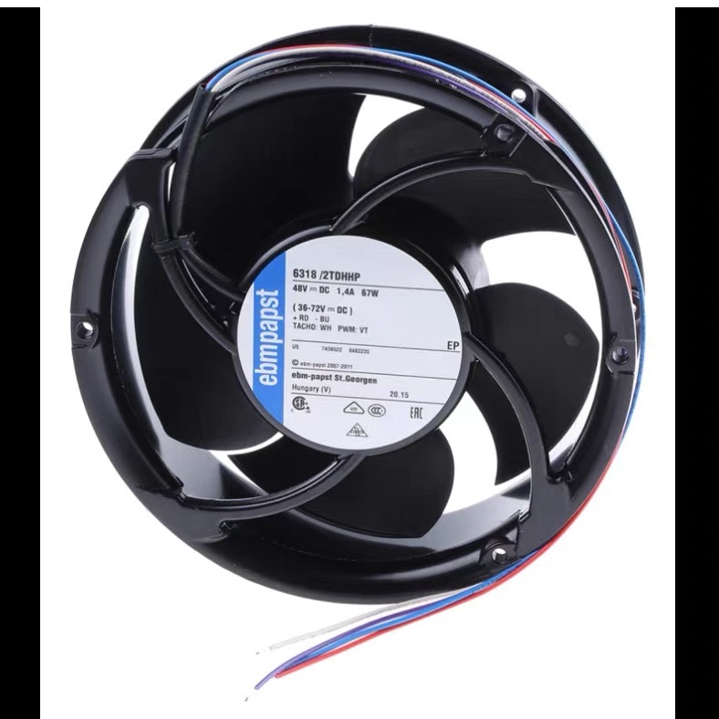 原装德国 6318/2TDHHP 2TDHHPR 48VDC 127W 四线调速变频散热风扇