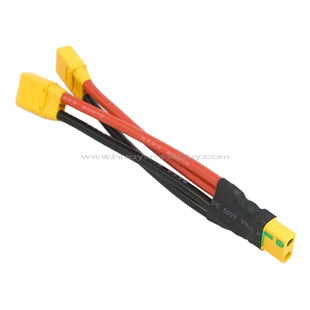 XT90-S防打火插头并联线 8awg硅胶线 1母头+2公头 遥控模型玩具