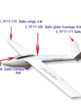 FlyFly飞飞模型配件 FF17-110 Salto滑翔机主翼 轻木蒙皮遥控模型