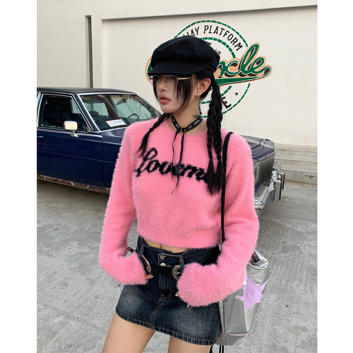 A372-S323-P69 Winter New Fluffy High Quality Short Sweater American Women's Control 89_voghion.com