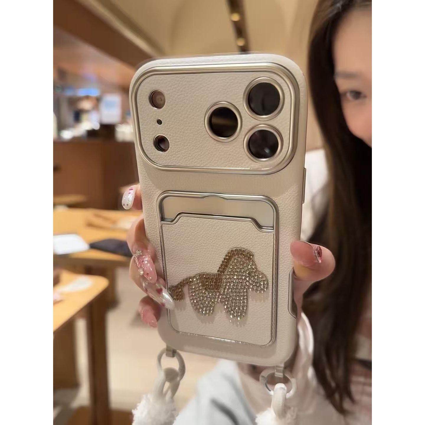 半糖壳野ins高级感皮纹闪钻小马适用iPhone17promax手机壳苹果16pro腕带15防摔14pro新款13防摔17保护套,3C数码配件,手机保护套/壳,淘宝优惠券,粉丝福利购,淘宝优惠卷