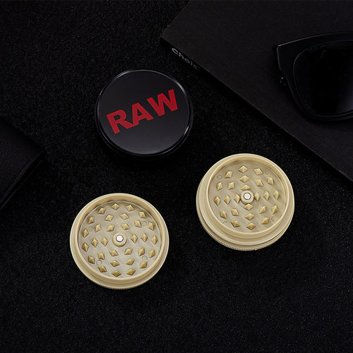 RAW塑料磨烟器 60mm磁铁磨研器便携式碎烟器研磨器装跨境新款男士