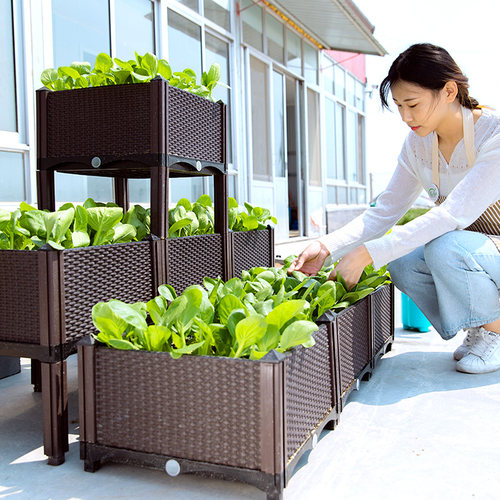 超大家用户外楼顶多层塑料种植箱