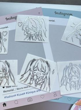 初音未来动漫周边金属贴个性装饰贴纸防水高级手机耳机笔记本造景