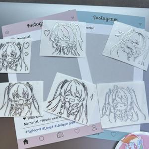 初音未来动漫周边金属贴个性装饰贴纸防水高级手机耳机笔记本造景