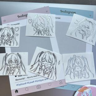 初音未来动漫周边金属贴个性 饰贴纸防水高级手机耳机笔记本造景 装