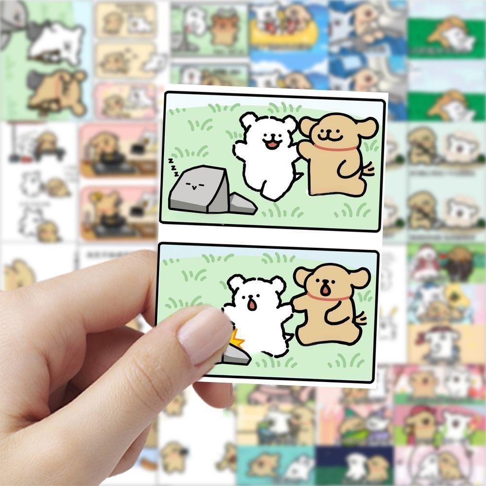 线条小狗卡通可爱防水贴纸