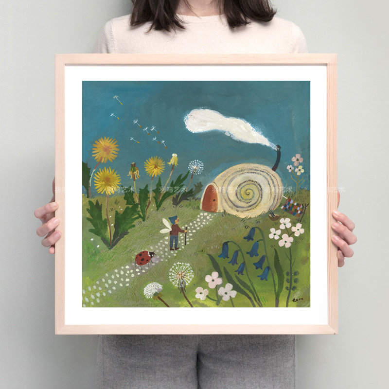小清新水彩可爱温暖治愈插画艺术海报 小众文艺家居装饰相框画心