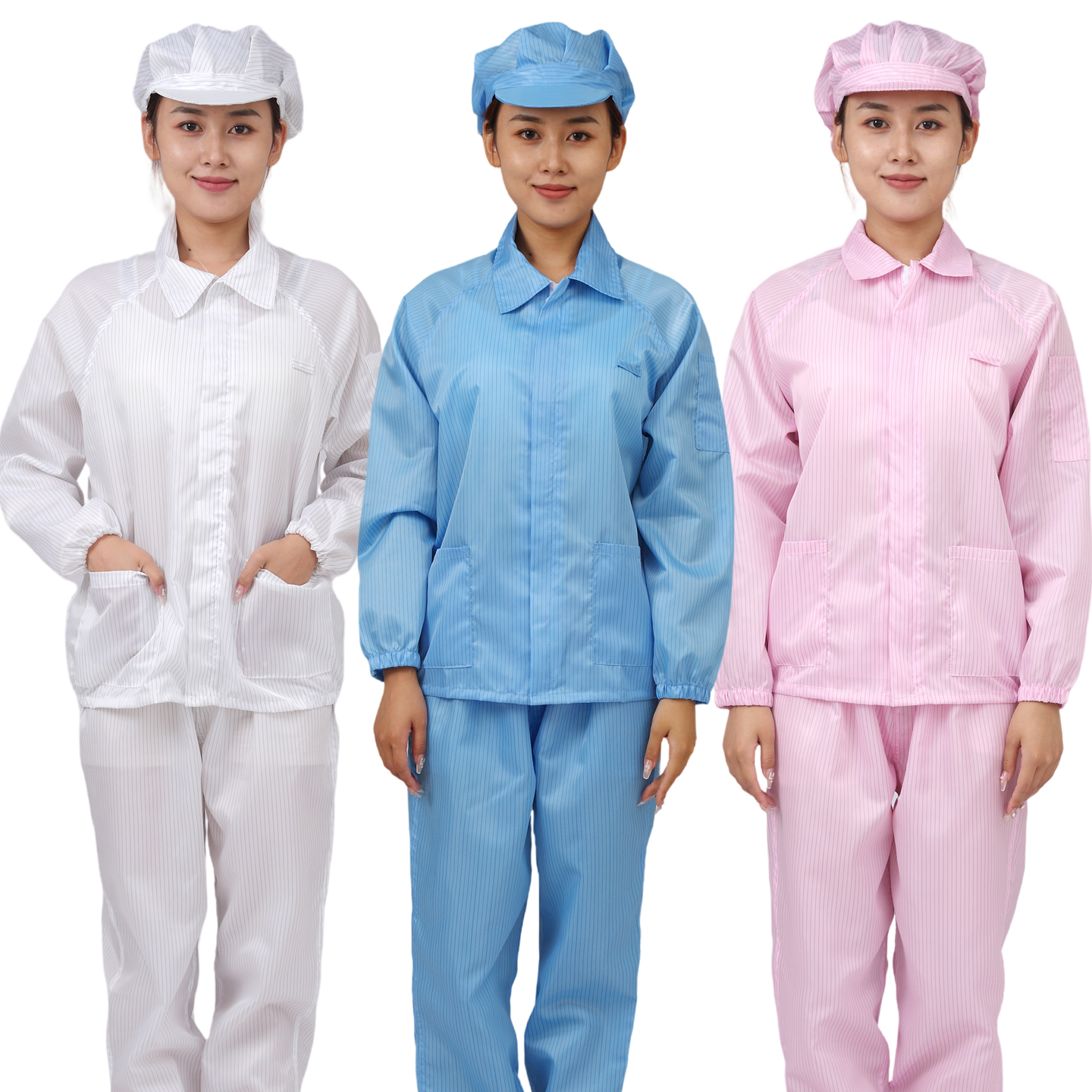 防尘服套装拉链条纹防护服