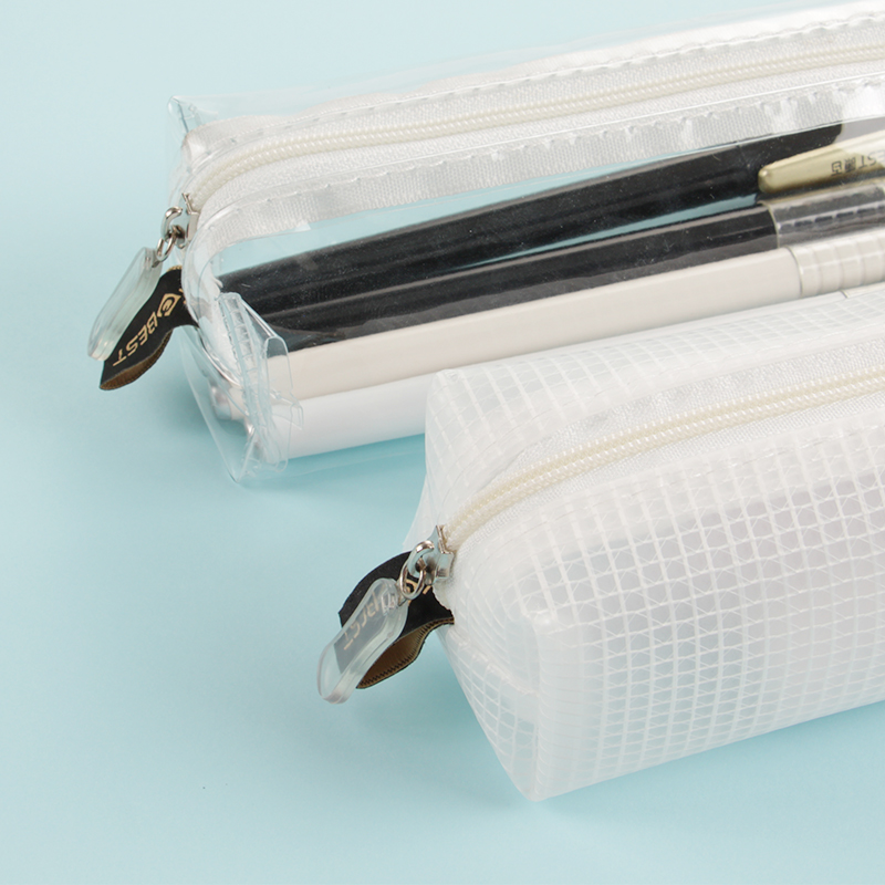 日韩透明PVC防水铅笔袋简约女生笔袋塑料胶小学生铅笔包考试笔盒