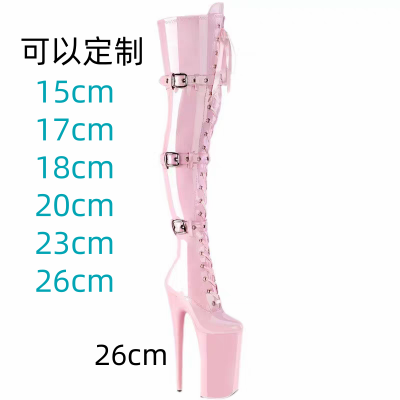 欧美过漆高靴细跟性感钢管舞走秀