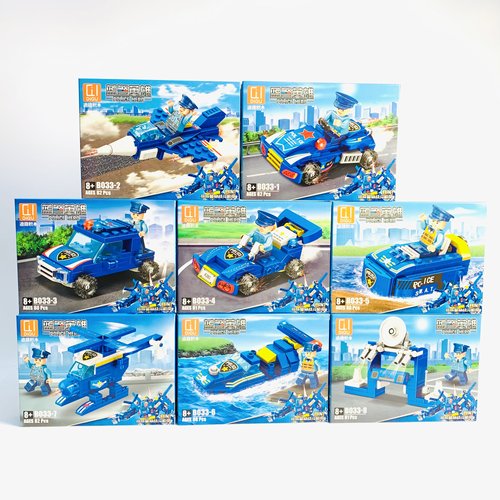 迪趣积木B033蓝警英雄正义警察