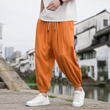 【】风冰棉夏季薄款透气休闲哈伦裤阔腿灯笼裤M802-P50，男装休闲裤，四季星座220-1