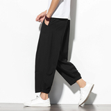 夏季风民族风九分复古阔腿棉麻萝卜裤灯笼裤220-1-MK857-P40，男装休闲裤，四季星座220-1