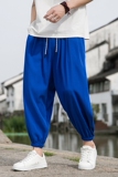 【】风冰棉夏季薄款透气休闲哈伦裤阔腿灯笼裤M802-P50，男装休闲裤，四季星座220-1