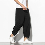 夏季风民族风九分复古阔腿棉麻萝卜裤灯笼裤220-1-MK857-P40，男装休闲裤，四季星座220-1