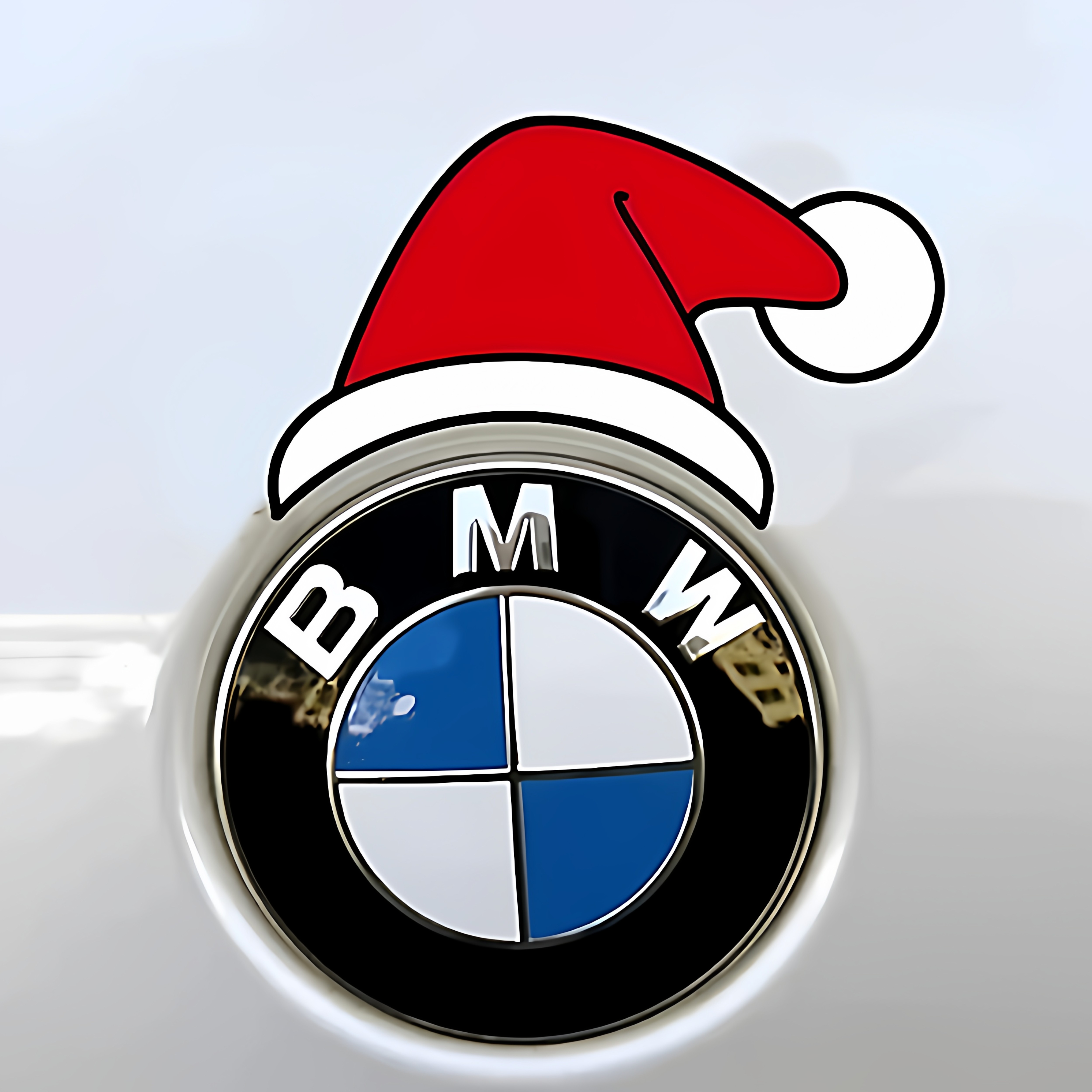 汽车车标圣诞帽圣诞帽车贴工艺3D立体汽车贴车标个性创意车尾标贴